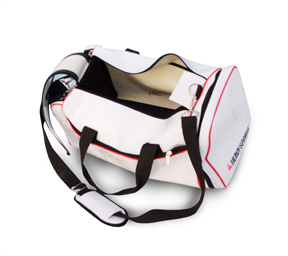 The dual-zippered main compartment has plenty of room for your gym clothes or to be used as an overnight travel bag. In addition to the main compartment, there are also three zippered compartments: one on each end accessing the thermal compartment and shoe sleeves and a zippered compartment along the length of the outside bag.